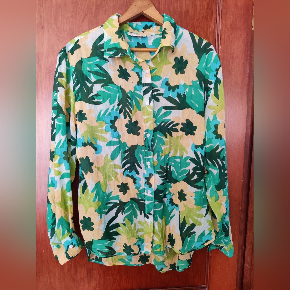 Light and Breezy Floral Print Button Up